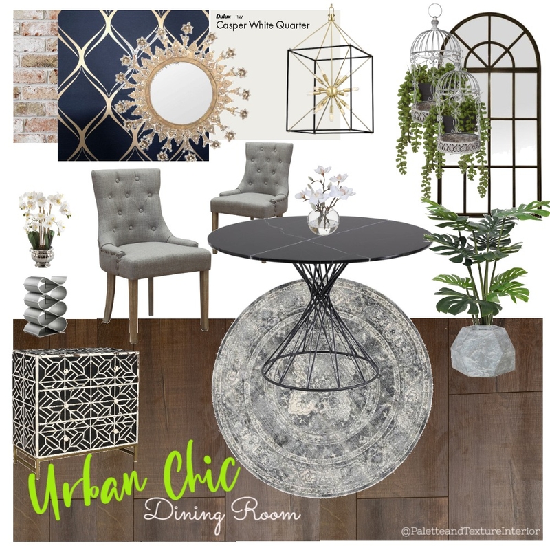 Urban Chic Dining Room Mood Board by PaletteTexture on Style Sourcebook
