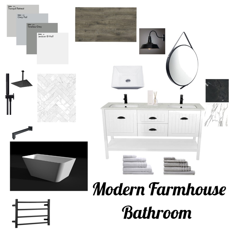 Modern Farmhouse Bathroom Mood Board by Shelbyjjackson on Style Sourcebook