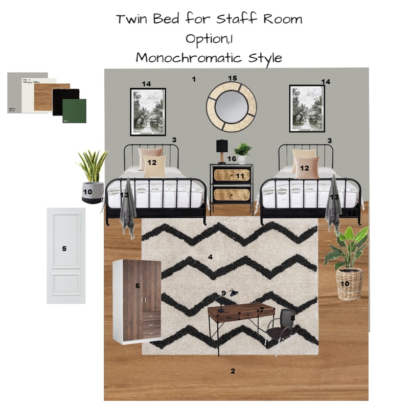 Twin Bed for Staff Accommodation option,1 Mood Board by Asma Murekatete on Style Sourcebook