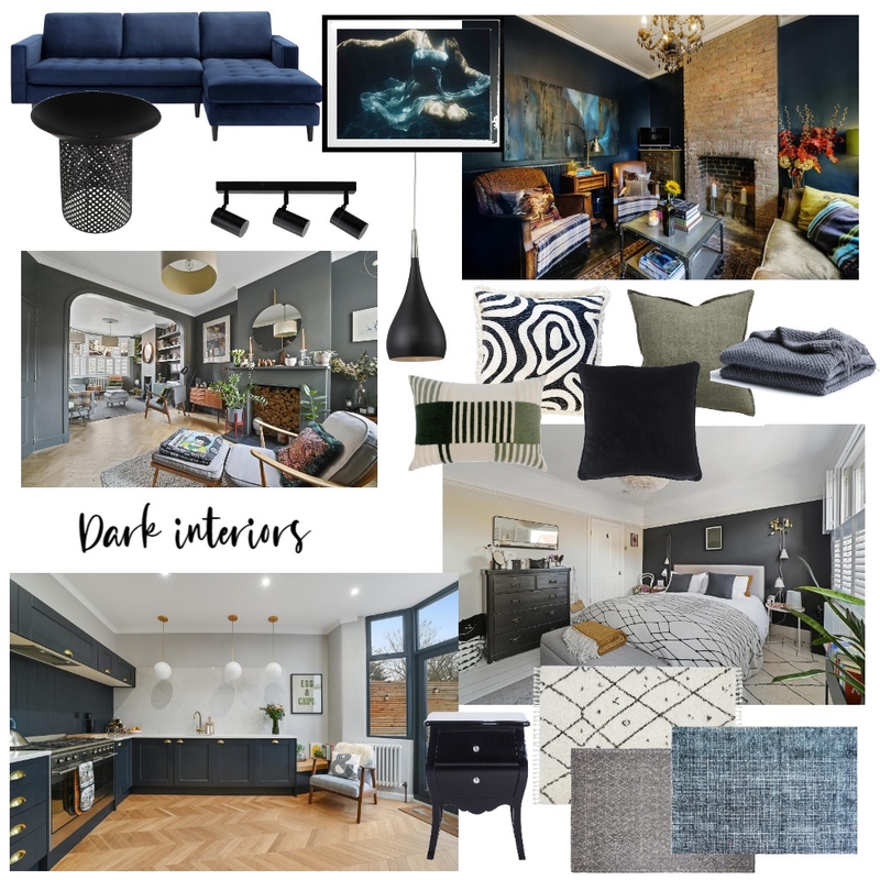 Interior trend- dark interiors Mood Board by Ciara Price on Style Sourcebook