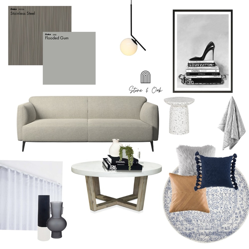 Moody living room Mood Board by Stone and Oak on Style Sourcebook