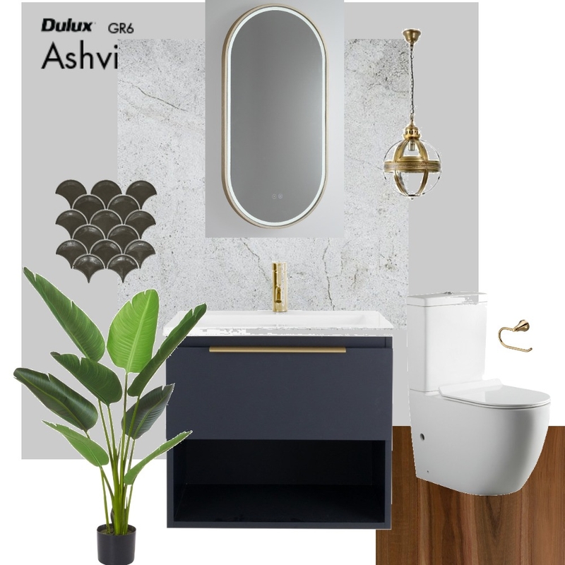 Gold Luxe Powder Room Mood Board by Luxe Mirrors on Style Sourcebook