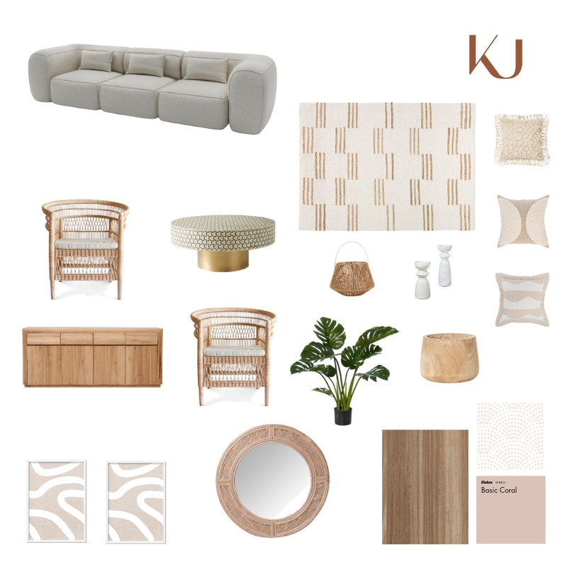 Beige Boho Living room Mood Board by kiarajanninteriors on Style Sourcebook