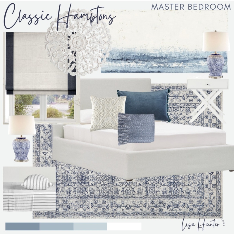 Classic Hamptons Master Bedroom Mood Board by Lisa Hunter Interiors on Style Sourcebook