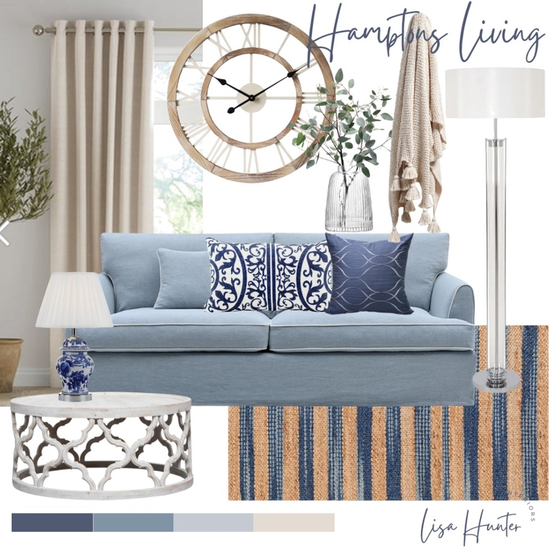 Classic Hamptons Living Room Mood Board by Lisa Hunter Interiors on Style Sourcebook