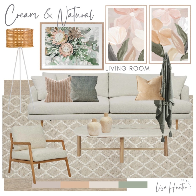 Cream & Natural Living Room Mood Board by Lisa Hunter Interiors on Style Sourcebook