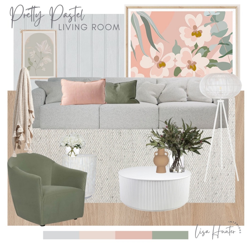 Pretty Pastel Girl's Living Room Mood Board by Lisa Hunter Interiors on Style Sourcebook
