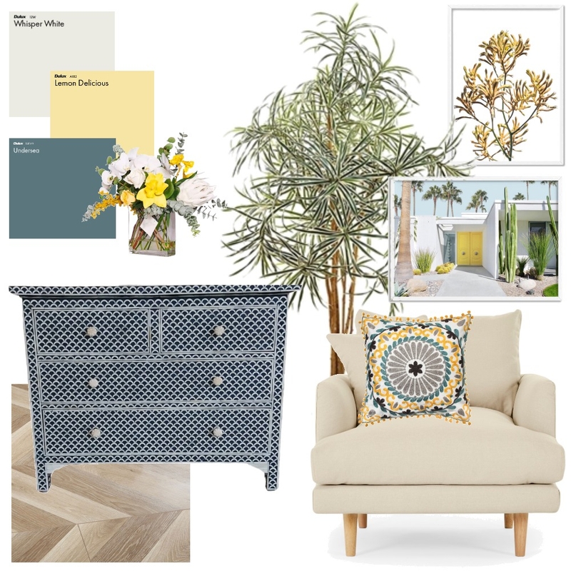 yellow blue Mood Board by Elaina on Style Sourcebook