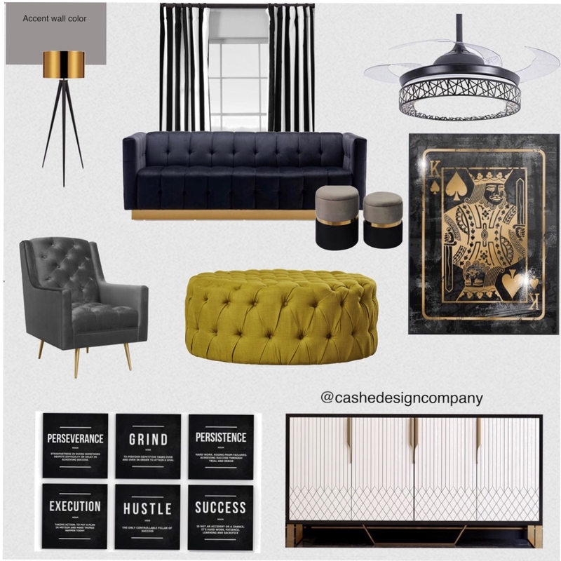 Apartment Livingroom Mood Board by Cashe Design Company, LLC on Style Sourcebook