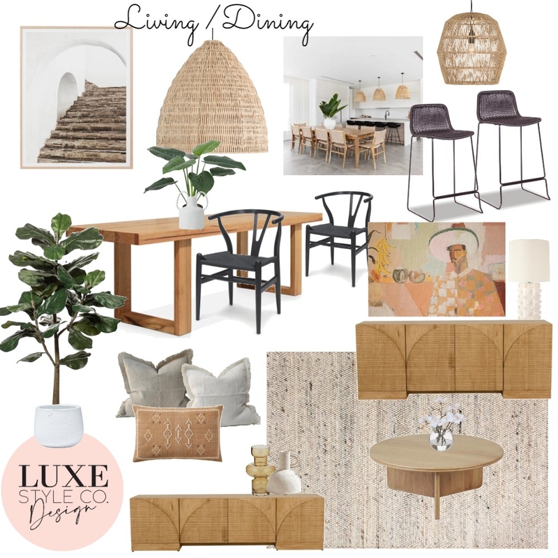 Neutral Living/Dining Mood Board by Luxe Style Co. on Style Sourcebook