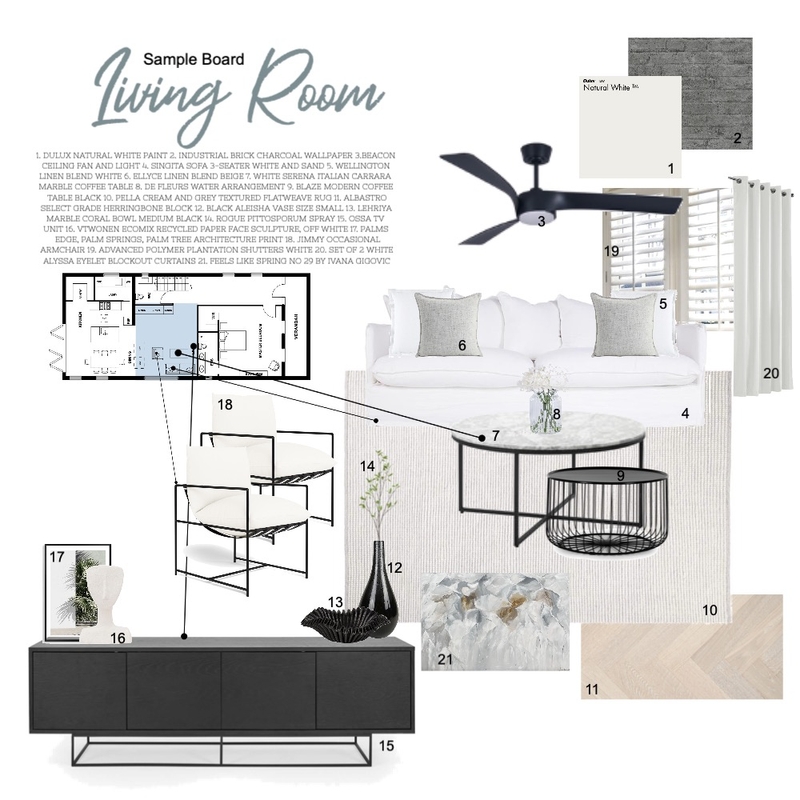 sample board living room Mood Board by brewilliams on Style Sourcebook