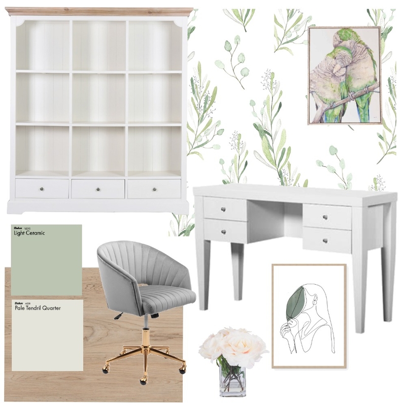 Green Office Mood Board by Elaina on Style Sourcebook