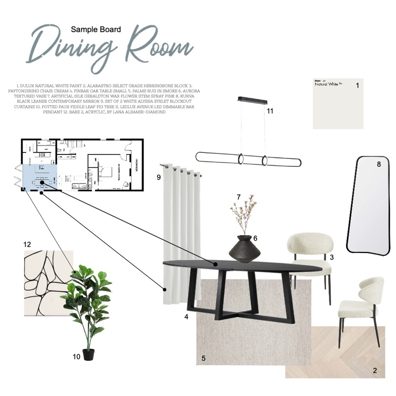 sample board dining room Mood Board by brewilliams on Style Sourcebook