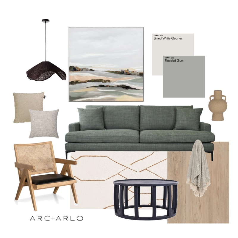 Natural Contemporary Living Room Mood Board by Arc and Arlo on Style Sourcebook
