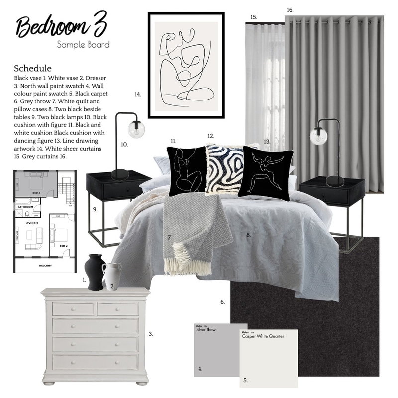 Bedroom 3 Sample Board Mood Board by oliviadodd on Style Sourcebook