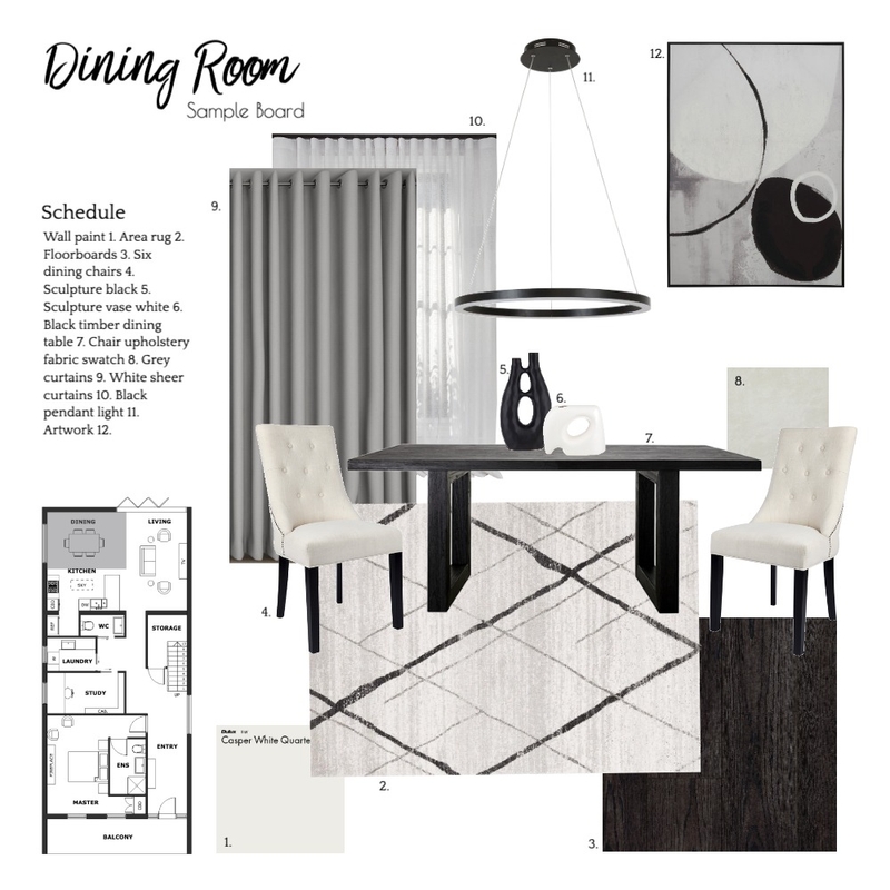 Dining Room Sample Board Mood Board by oliviadodd on Style Sourcebook