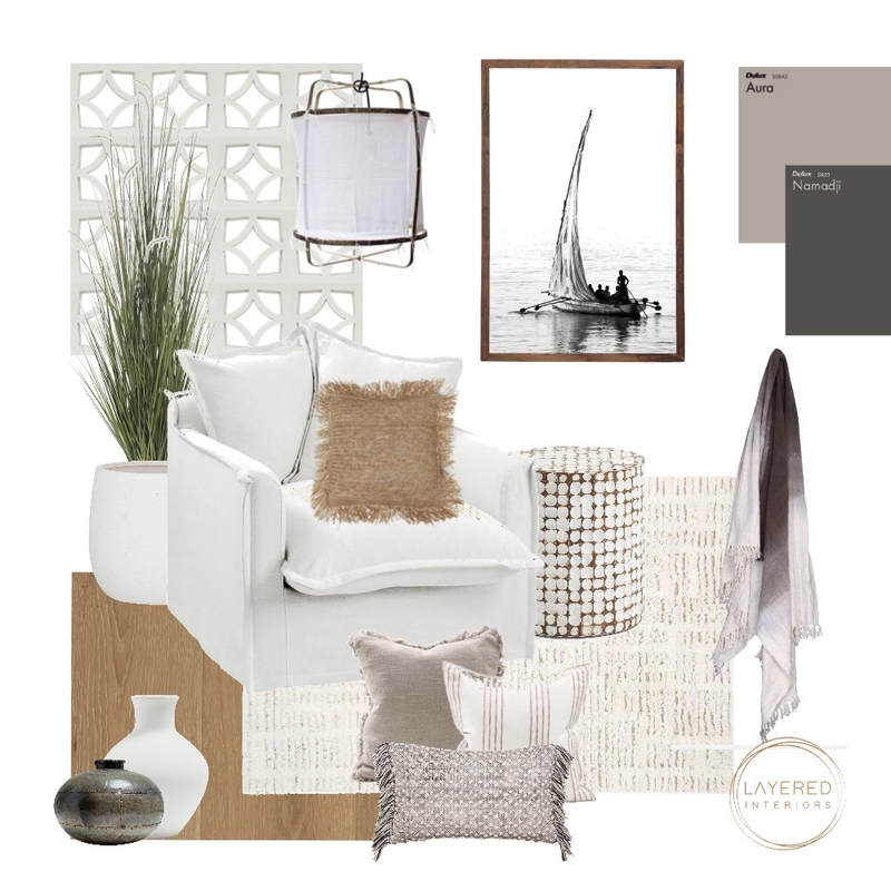 Natural Contemporary Living Mood Board by Layered Interiors on Style Sourcebook