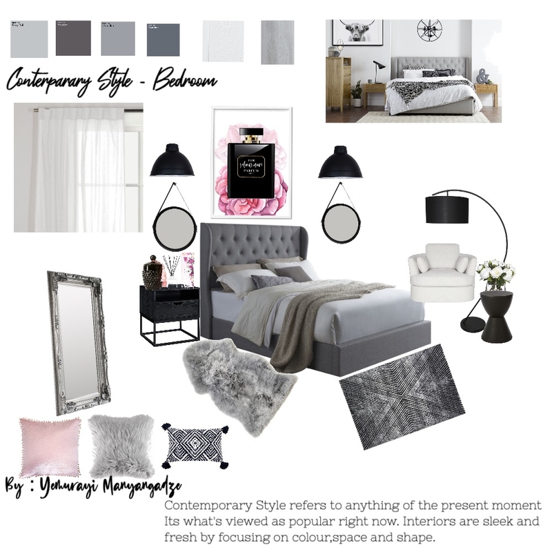 Contemporary bedroom design Mood Board by Yemurayi Alice Manyangadze on Style Sourcebook