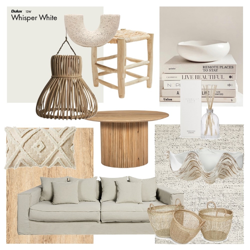 Natural Contemporary Living Comp Mood Board by cecileporchun on Style Sourcebook