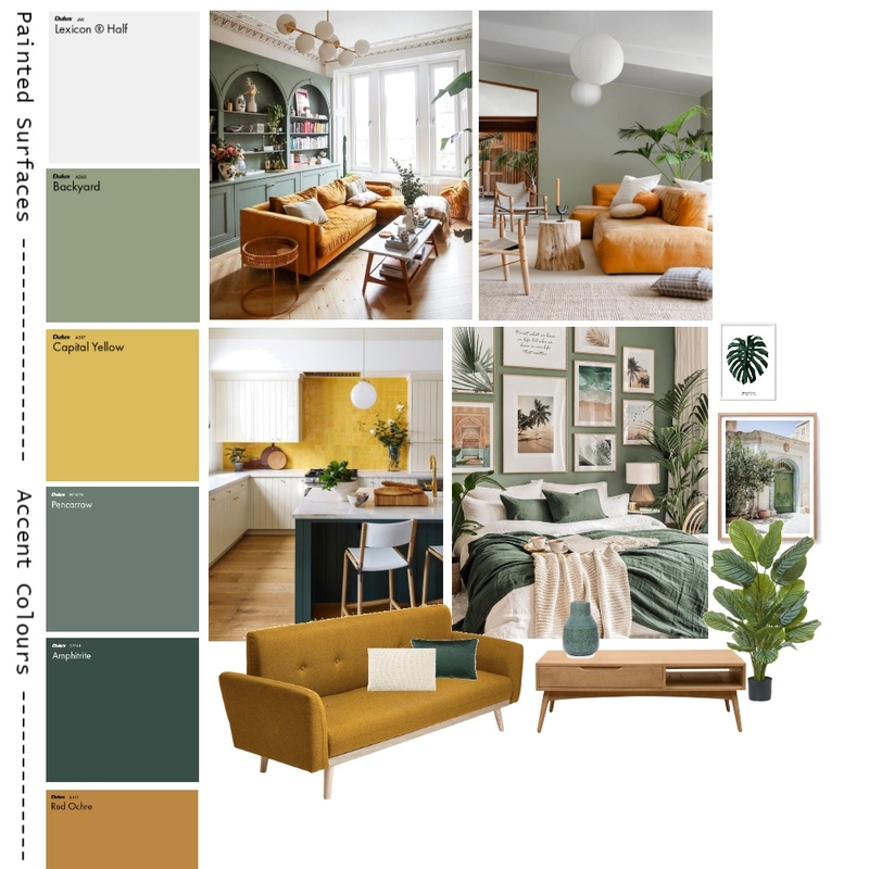 Analogous Green-Yellow Mood Board by Minymints on Style Sourcebook