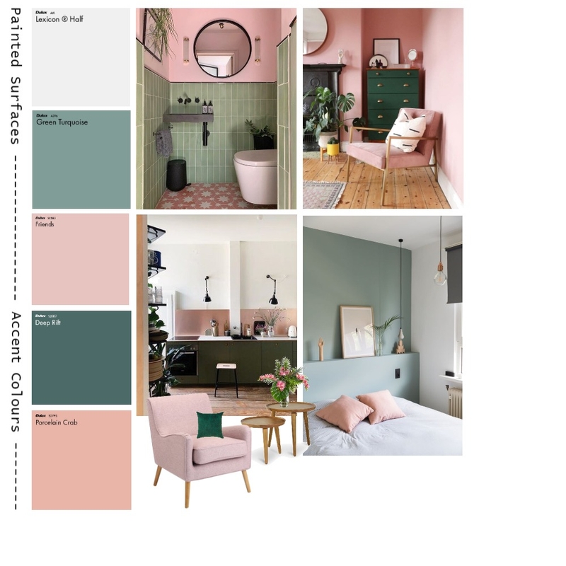 Complimentary - Green & Pink Mood Board by Minymints on Style Sourcebook