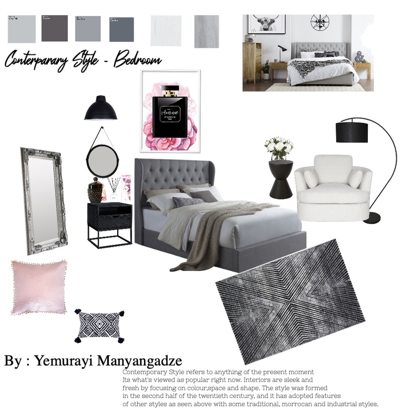 Contemporary bedroom design Mood Board by Yemurayi Alice Manyangadze on Style Sourcebook
