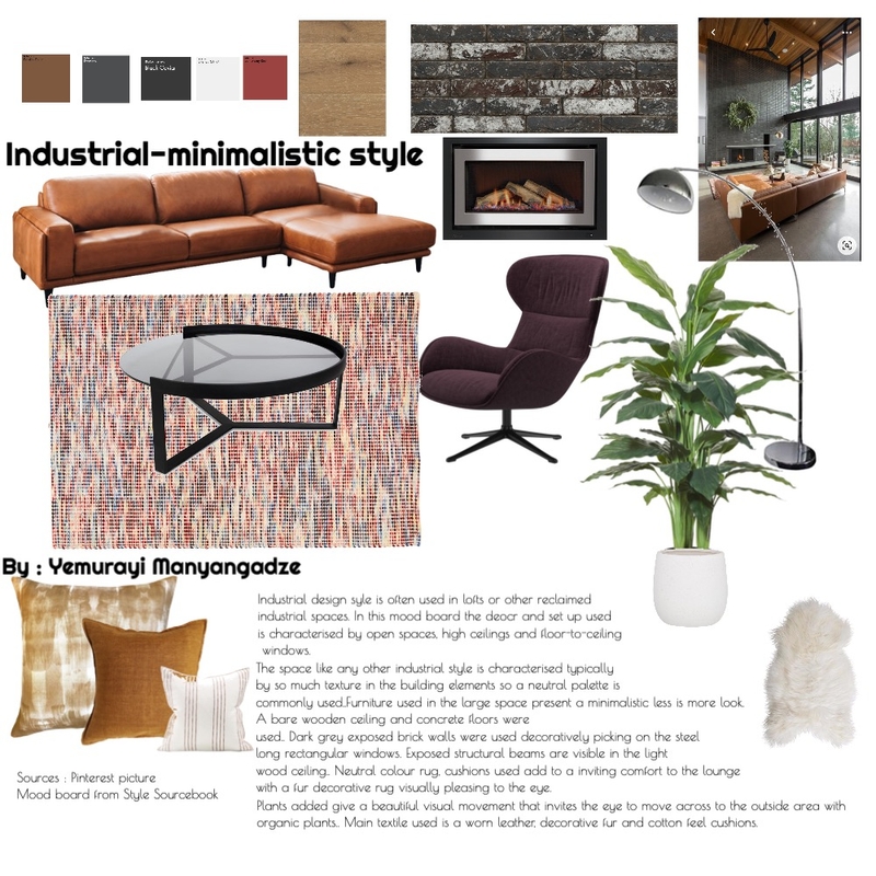 Industrial-Minimalistic Style Mood Board by Yemurayi Alice Manyangadze on Style Sourcebook