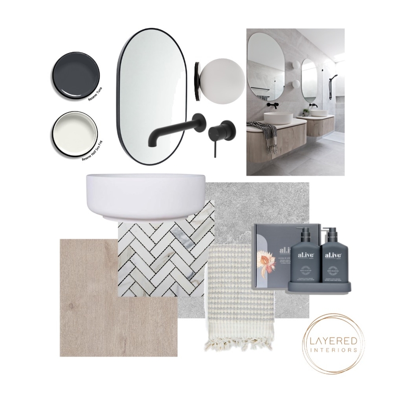 Ensuite Mood Board by Layered Interiors on Style Sourcebook