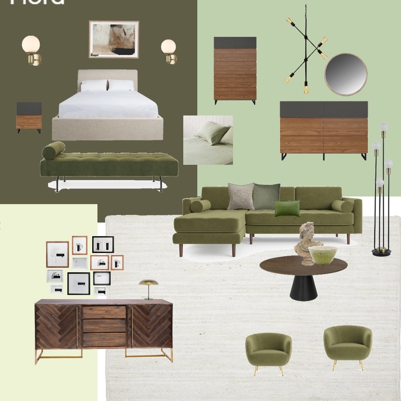 green monochrome Mood Board by allison frantz on Style Sourcebook