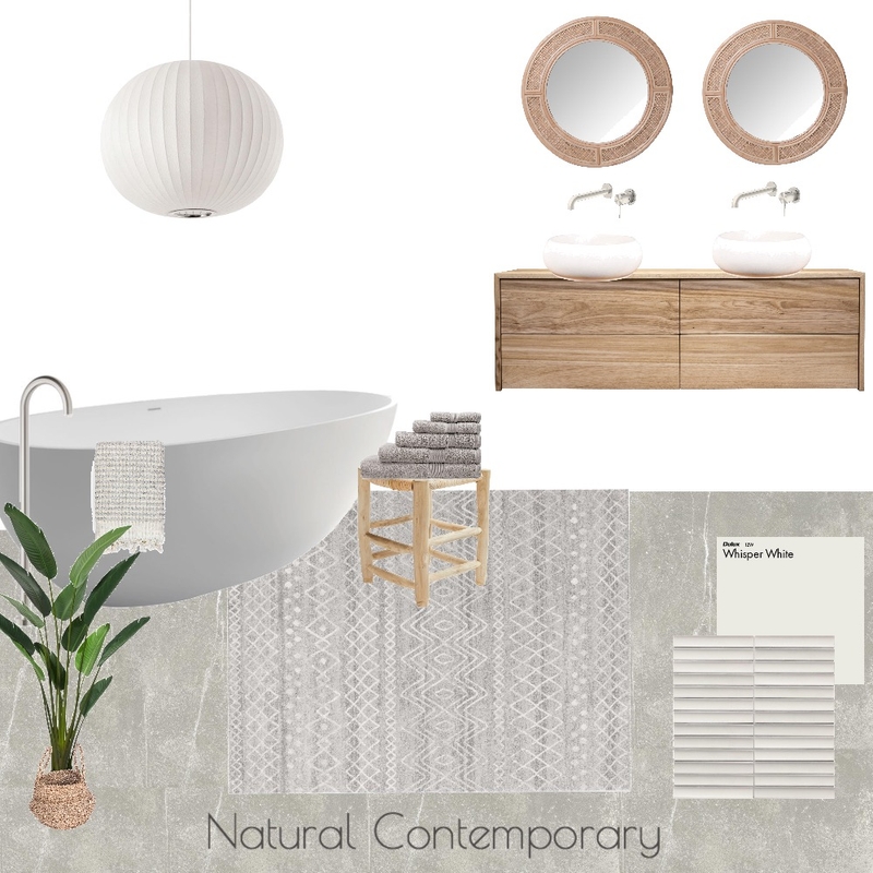 Natural Contemporary Bathroom Mood Board by Stacey Newman Designs on Style Sourcebook