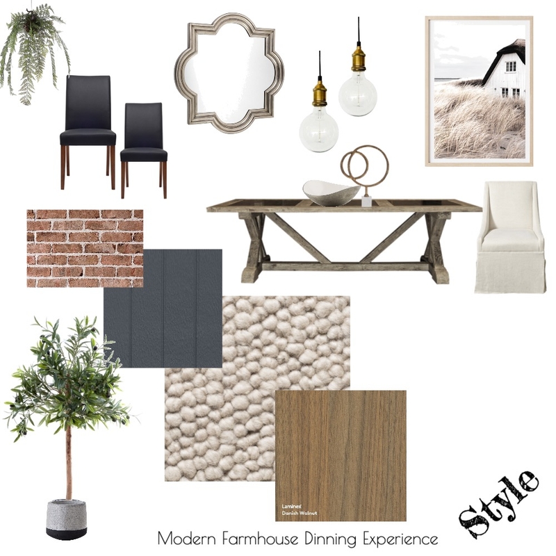 sample board 2 modern farmhouse dinning Mood Board by LUX WEST I.D. on Style Sourcebook