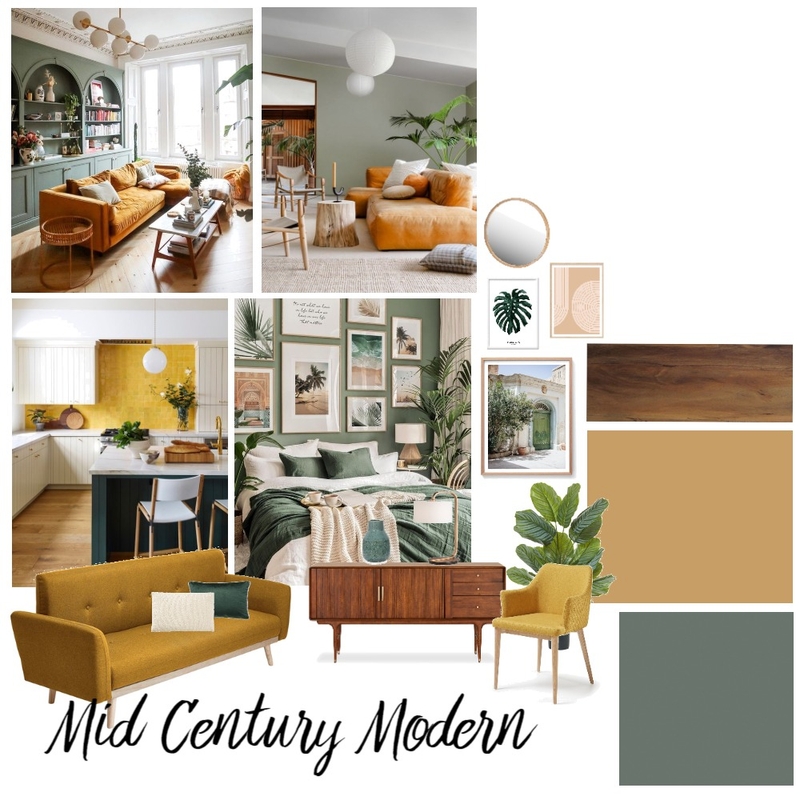 Mid Century Modern (Green-Yellow) Mood Board by Minymints on Style Sourcebook