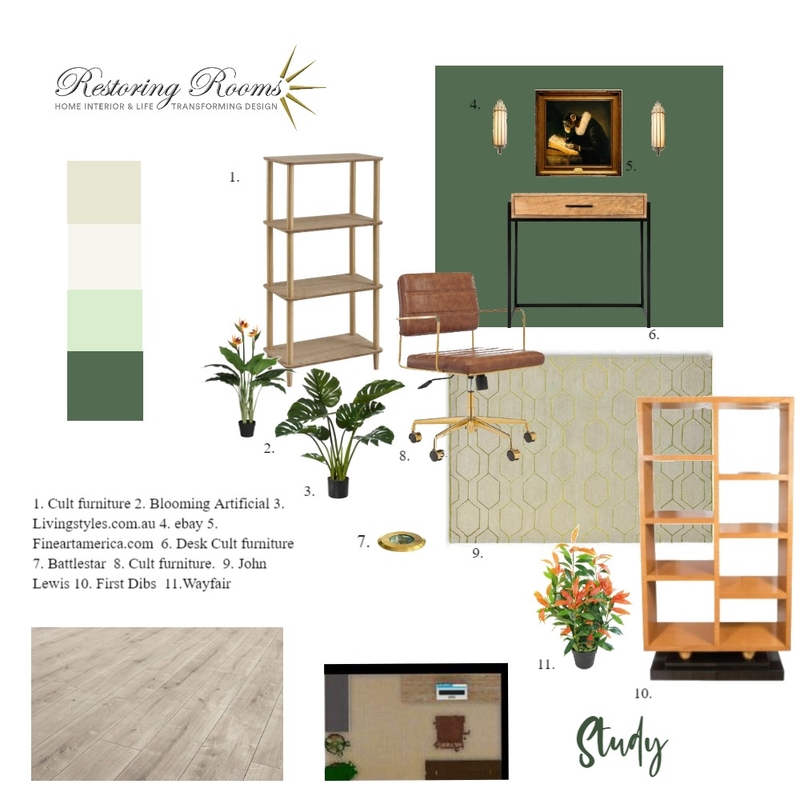 forest deco study Mood Board by TransformingRooms on Style Sourcebook