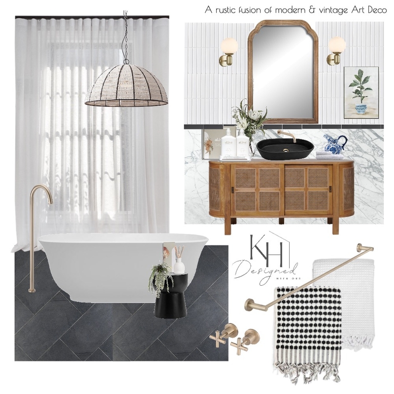 deco bathroom Mood Board by KH Designed on Style Sourcebook