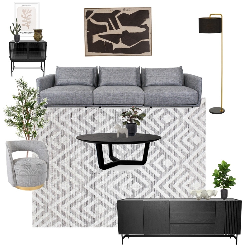 Moody Living Room Mood Board by Tallira | The Rug Collection on Style Sourcebook