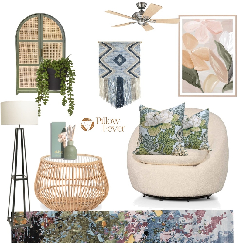 Green + Beige + White + Blue Living Room Idea Mood Board by bon_ana on Style Sourcebook