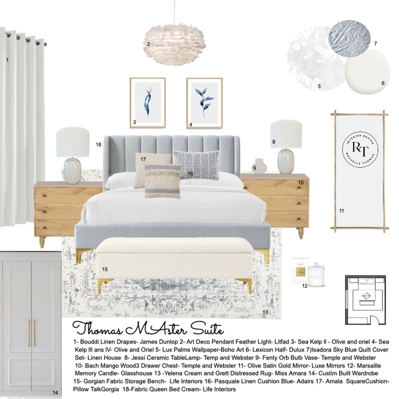 Thomas Suite Final Mood Board by RT Interior Design on Style Sourcebook