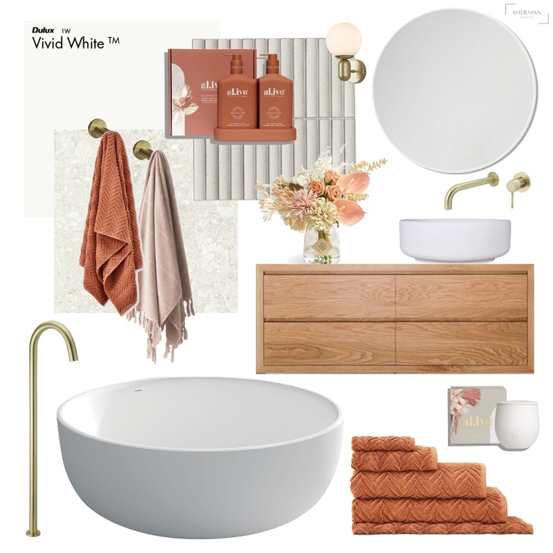 Modern Terracotta Bathroom Mood Board by Sherman_Collective on Style Sourcebook