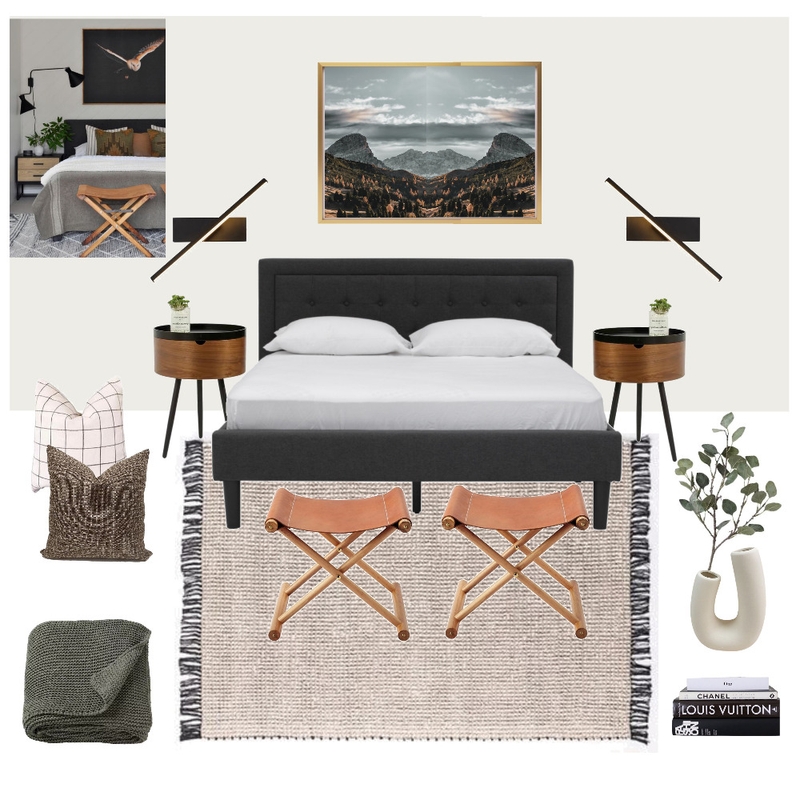 Masculine Bedroom Mood Board by elane on Style Sourcebook