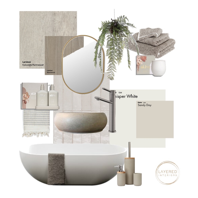 Tranquil Bathroom Mood Board by Layered Interiors on Style Sourcebook