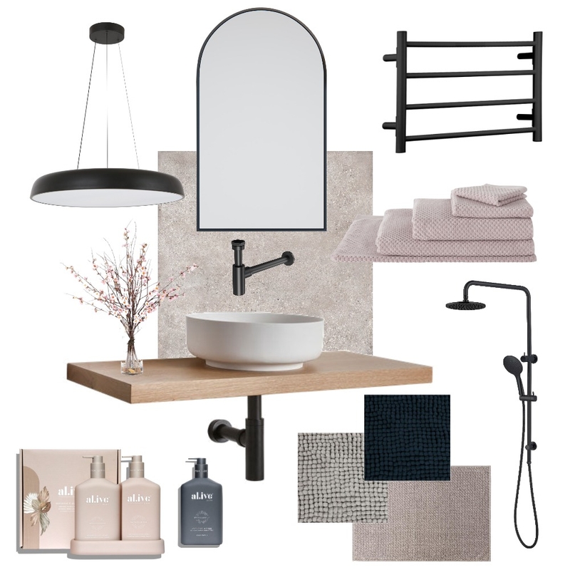Blackpink Bathroom Mood Board by Lumière Decors on Style Sourcebook