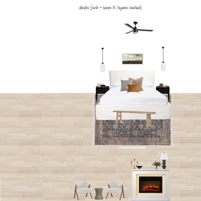 Master Suite - Warm & Organic Neutrals with accent chairs Mood Board by Casa Macadamia on Style Sourcebook