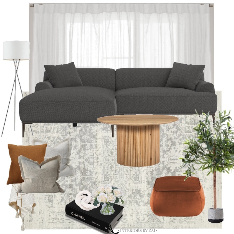 Moody Modern Living Room Mood Board by Interiors By Zai on Style Sourcebook