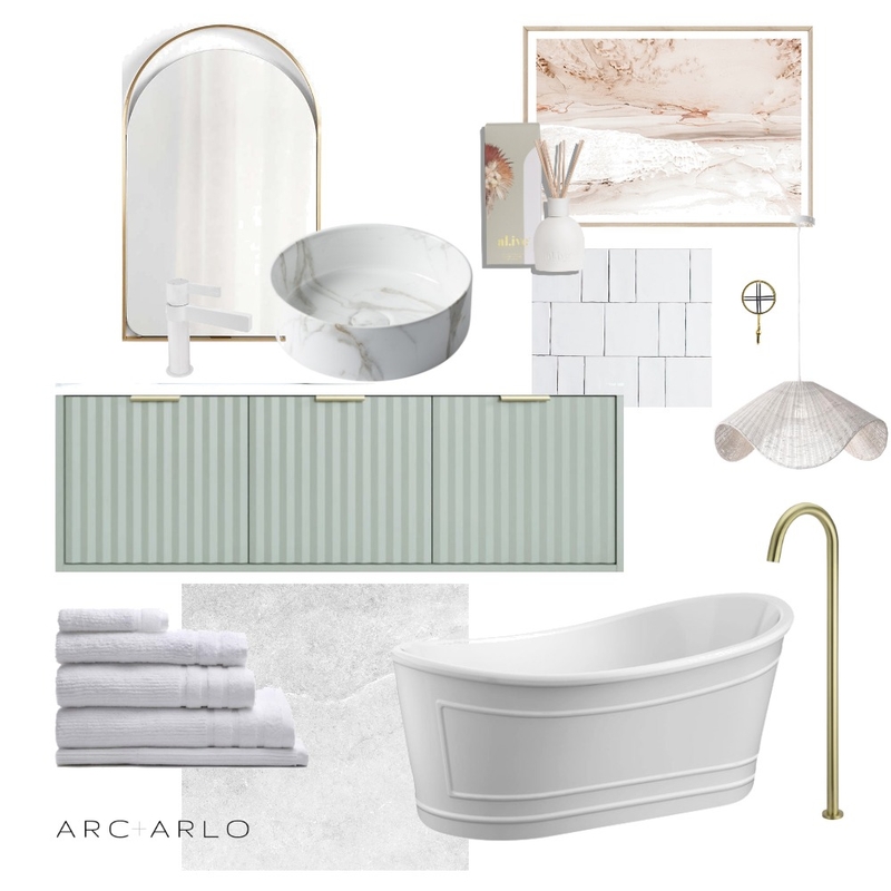 Mint Bathroom Mood Board by Arc and Arlo on Style Sourcebook