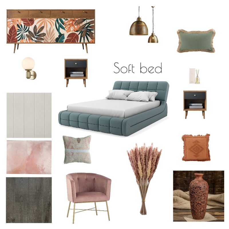 Мягкая мятная спальня Mood Board by Gala on Style Sourcebook