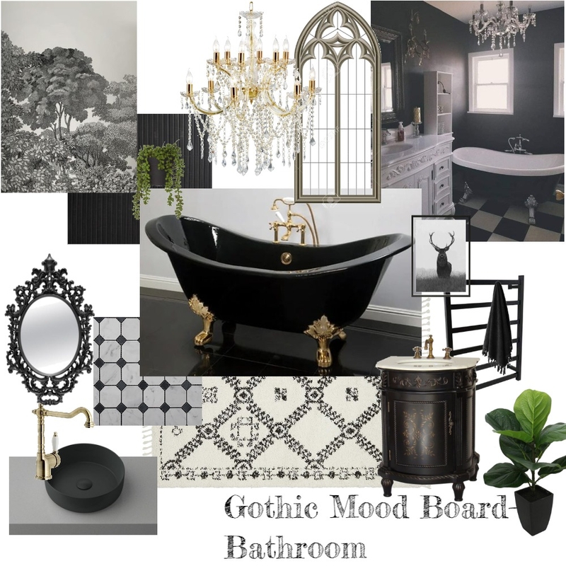 Gothic Bathroom Mood Board by Elizabethelki on Style Sourcebook