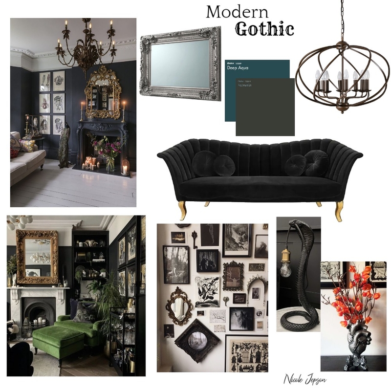 Modern Gothic Mood Board by NicoleJepson on Style Sourcebook