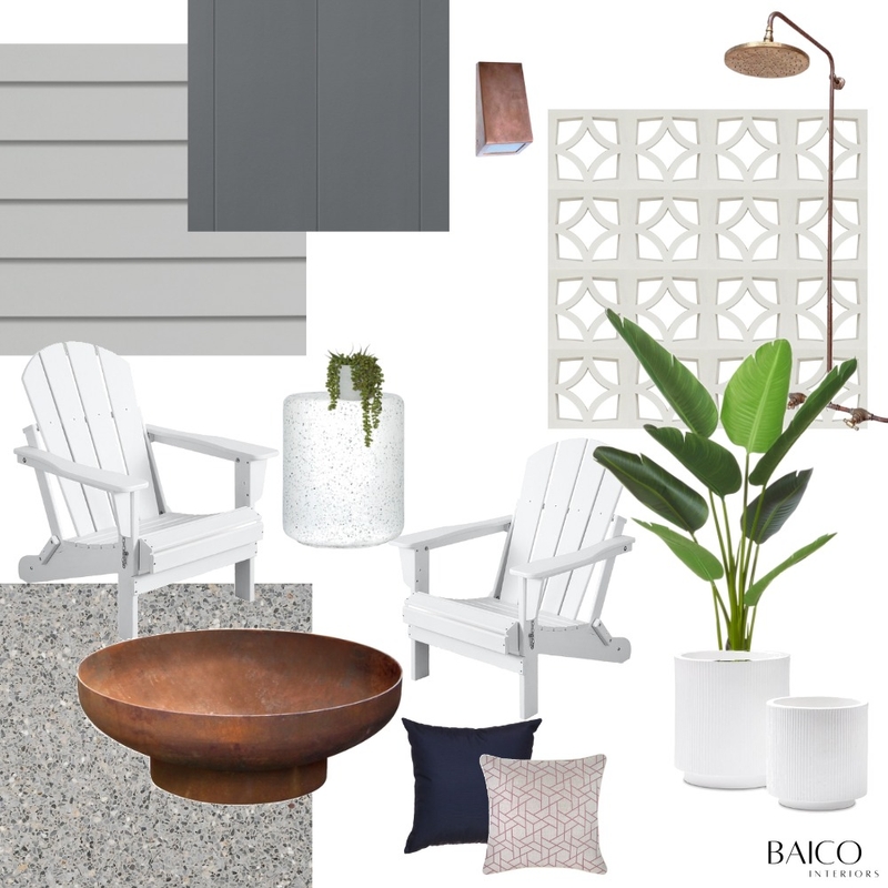 Outdoor firepit & shower area - Torquay Mood Board by Baico Interiors on Style Sourcebook