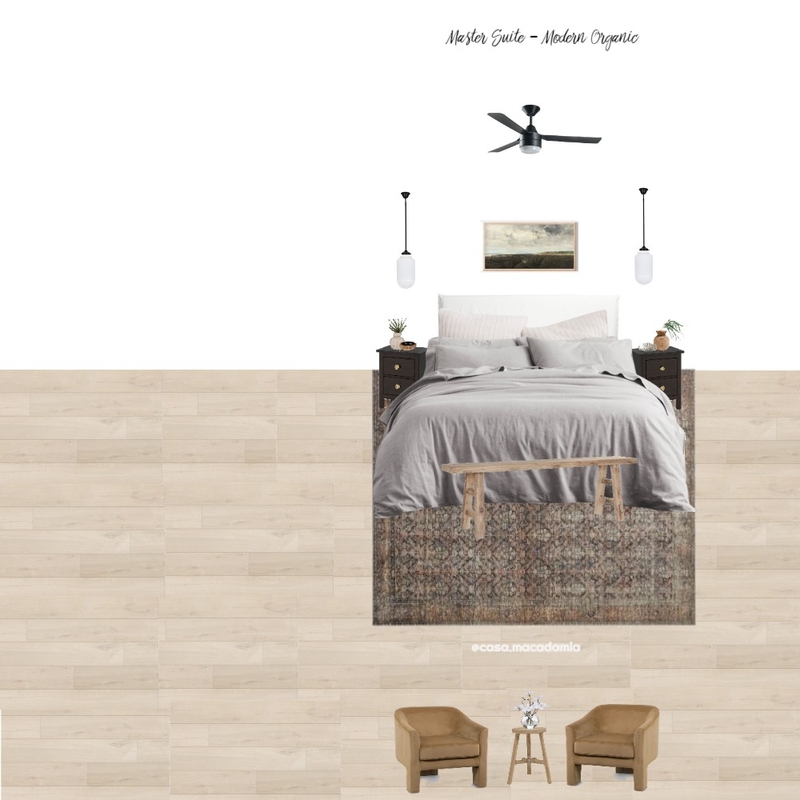 Master Suite - Modern Organic (Loloi Amber Billie - Hemnes - Velvet Chair)) Mood Board by Casa Macadamia on Style Sourcebook