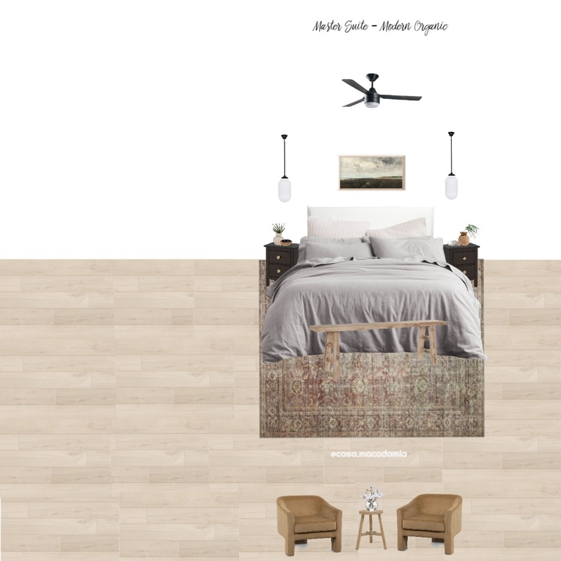 Master Suite - Modern Organic (Loloi Amber Georgie - Hemnes - Velvet Chair)) Mood Board by Casa Macadamia on Style Sourcebook
